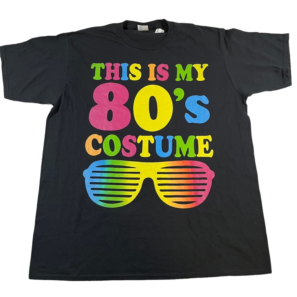 Black 'This is my 80's Costume' Men's Short Sleeve Graphic Halloween T-Shirt XL